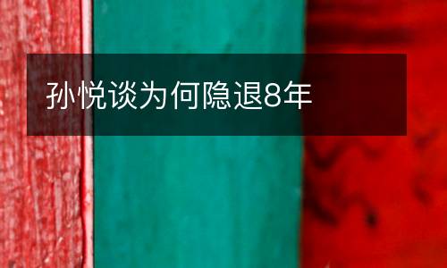 孫悅談為何隱退8年