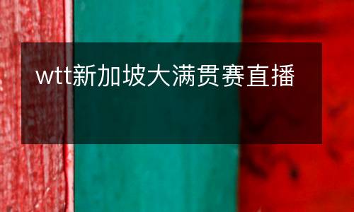 wtt新加坡大滿貫賽直播